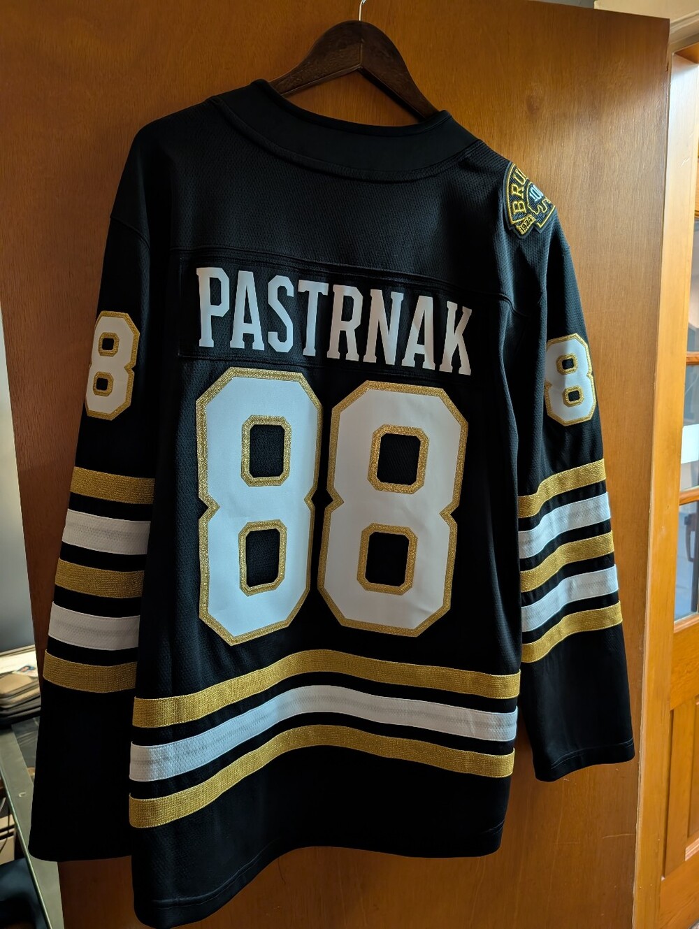 Boston Bruins David Pastrnak #88 Black Hockey Jersey